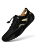 Herren Freizeitschuhe Schwarze Wildleder Leder Runde Zehen Slip-On Schuhe