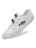 Herren Freizeitschuhe Weiße Rindsleder Runde Zehen Slip-On Schuhe