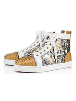 Herren Freizeitschuhe Weiße runde Zehennieten Artwork Lace Up Herrenschuhe
