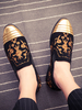 Herren Gold Loafer Schuhe Bequeme Polyester Pailletten Artwork Slip On Polyster Low Tops Freizeitschuhe