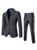 Herren Grauer Anzug Plus Size Notch Kragen Blazer Mit Anzughose