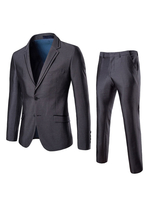 Herren Grauer Anzug Plus Size Notch Kragen Blazer Mit Anzughose