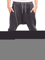 Herren Harem Hose 2020 Schwarzer Zipper Patchwork Color Block Hose