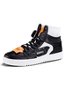 Herren High Top White Sneakers Gemütliche Color Block Round Toe Schnürschuhe