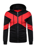 Herren Hoodies Reißverschluss Langarm Color Block Hooded Jacket