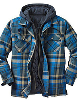 Herren Jacke Karierter Reißverschluss Polyester Schön