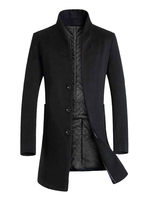 Herren Jacken Mäntel Stehkragen Lange Ärmel Artwork Casual Schwarz Smart Mäntel