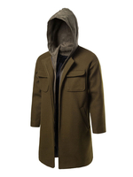 Herren Jacken Mäntel Stehkragen Mit Kapuze Lange Ärmel Artwork Casual Hunter Green Fashion Mäntel