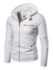 Herren Jacken Umlegekragen Lange Ärmel Reißverschluss Chic Regular Fit Weiße Mäntel