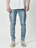 Herren Jeans Casual Distressed Antik Design Skinny Hellhimmelblau Denim Hosen