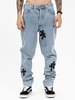 Herren Jeans Casual Distressed Antik Design Skinny Light Sky Blue Pants