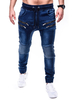 Herren Jeans Chic Distressed Antique Design Skinny Blue Denim Pants