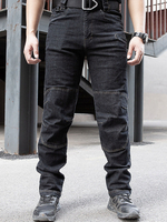 Herren Jeans Herren Jeans Casual Zipper Straight Schwarz Deep Blue