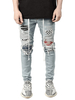 Herren Jeans Herrenmode Jeans Chic Distressed Antik Design Skinny Hell Himmelblau Schwarz