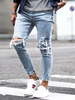 Herren Jeans Herrenmode Jeans Chic Distressed Antik Design Skinny Hellhimmelblau Hellhimmelblau