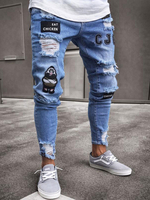 Herren Jeans Herrenmode Jeans Chic Distressed Antik Design Skinny Weiß Schwarz