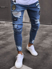 Herren Jeans Jeans für Herren Chic Distressed Antik Design Skinny Hellhimmelblau Deep Blue