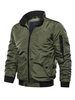 Herren Jeansjacke Polyester Modern Stehkragen Langarm Hunter Green Regular Fit Jacke