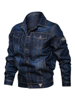 Herren Jeansjacken Chic Deep Blue Deep Blue Modern Cowboy Regular Fit Jacke