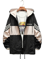 Herren Kapuzenjacken Zip Through Color Block Spring Jacket