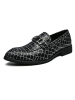 Herren Kleid Schuhe Qualität spitzen Zehen Metall Details Slip-On PU-Leder