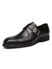 Herren Kleid Schuhe Stilvolle quadratische Zehen Slip-On Leder Schnalle Schuhe