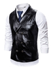 Herren Kleid Westen Knöpfe PU Weste