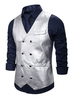 Herren Kleid Westen PU Weste Ärmellose Jacke