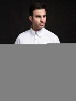 Herren Langarmhemd Kristallknopf Einfarbig Stehkragen Business Casual Hemd