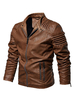 Herren Lederjacke Taschen Kaffee braun stilvolle Jacke