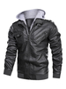 Herren Lederjacken mit Kapuze Bikerjacke