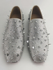 Herren Loafer 2021 aus Leder mit Nieten im Slip-On Style und Glitzer in Silbergrau