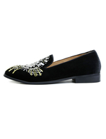 Herren Loafer aus Samt mit Pop-Art Muster und Stickereien