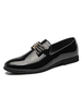 Herren Loafer Black Slip-On Lederschuhe mit runden Zehen