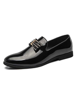 Herren Loafer Black Slip-On Lederschuhe mit runden Zehen