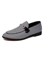 Herren Loafer Canvas Houndstooth Slip-On Schuhe