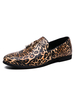 Herren Loafer Leopard Print Slip-On Schuhe mit Quaste