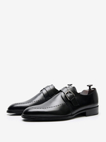 Herren Loafer Schuhe aus Leder mit Monkstrap zum Reinschlüpfen formelle Hochzeitsschuhe