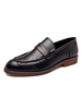 Herren Loafer Schuhe Bequeme schwarze Leder Monk Strap Slip-On runde Zehen Schuhe