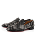 Herren Loafer Schuhe Canvas Nieten Schwarz Slip-On Spike Schuhe