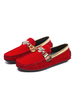 Herren Loafer Schuhe Cosy PU-Leder Metalldetails Slip-On Rot Loafers