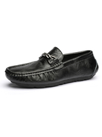 Herren Loafer Schuhe Cosy PU Leder Mönch Strap Slip-On Schwarz Casual Flache Schuhe