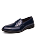 Herren Loafer Schuhe Deep Navy Bequeme PU Leder Slip On Round Toe Low Top Schuhe