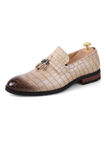 Herren Loafer Schuhe Ecru White Crocodile Grain Fashion PU Leder Slip On Low Tops Schuhe