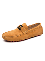Herren Loafer Schuhe Gelb Bequeme Wildleder Leder Slip-On Freizeitschuhe