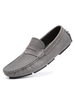 Herren Loafer Schuhe Grau Beliebte Rindsleder Slip-On Round Toe PU Leder Flache Schuhe