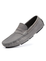 Herren Loafer Schuhe Grau Beliebte Rindsleder Slip-On Round Toe PU Leder Flache Schuhe