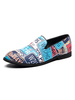 Herren Loafer Schuhe Pailletten Stoff Geometrische Slip-On Low-Tops PU Leder Freizeitschuhe