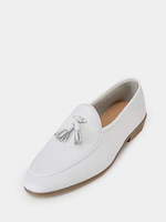 Herren Loafer Schuhe Runde Zehenpartie Rindsleder Quaste Ballkleid Hochzeit Schuhe