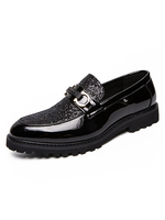 Herren Loafer Schuhe Schwarz Bequeme PU Leder Slip-On Runde Zehen Low-Tops Casual Flache Schuhe